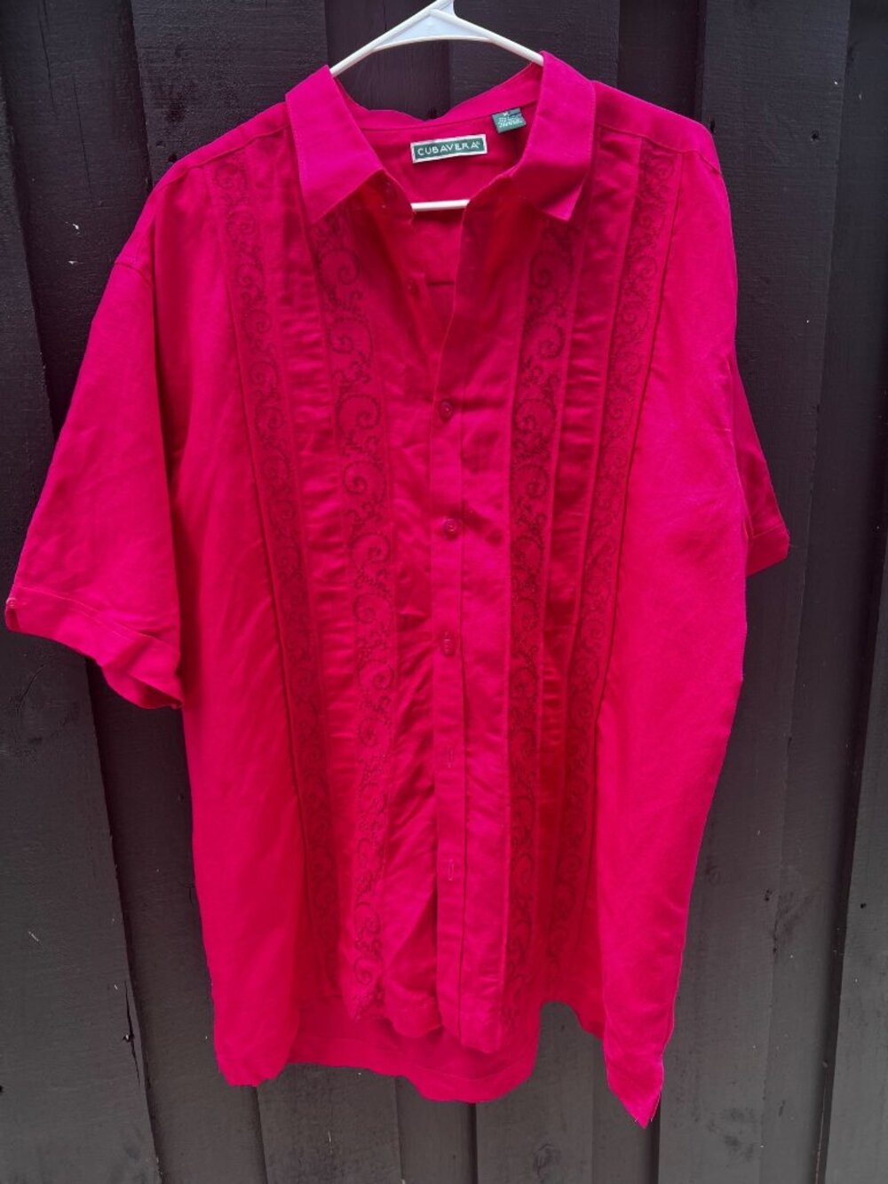 Cubavera Cuban pink Guayabera Short Sleeve Miami Havana Nights XL